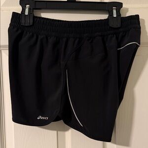 Asics Black Running Shorts with White Trim